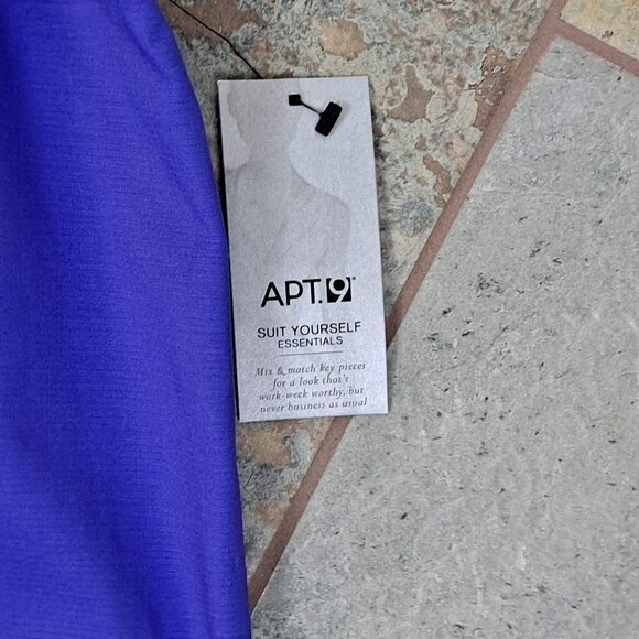 Apt 9 Size 14 Modern Fit "Spectrum Blue" Purple Polished Cotton Skirt w/Belt NWT - Picture 3 of 13